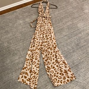 Backless Animal Print Jumpsuit by Nanushka XS